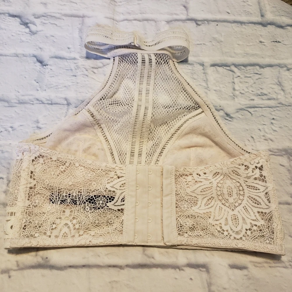 Victoria's Secret high neck lace + grommet Bralette
